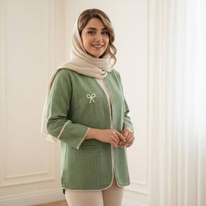 مشخصات مانتو کتی صوفیا ژاکارد ( مروارید دوزی شده )