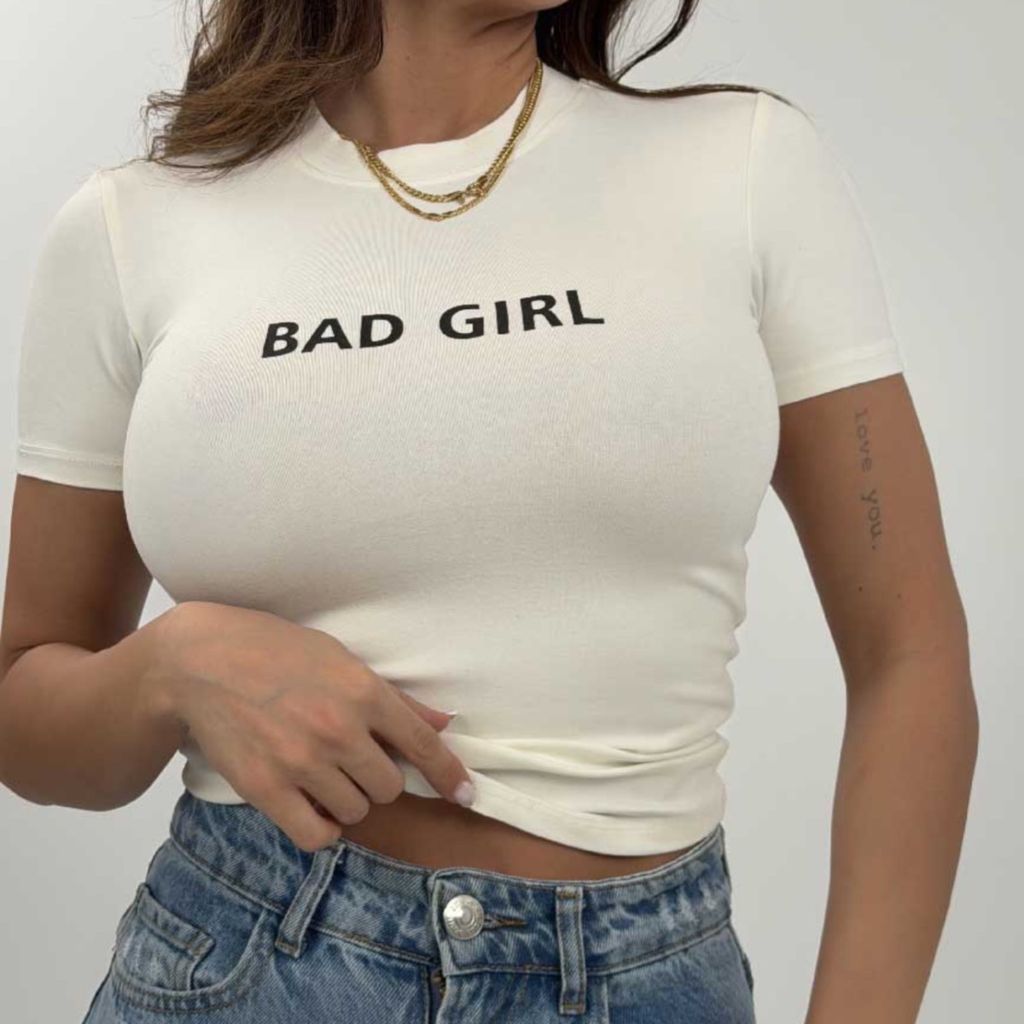 خرید آنلاین تیشرت کراپ BAD GIRL کد 180593