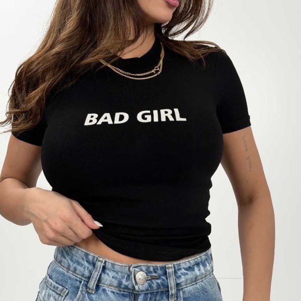 تیشرت کراپ BAD GIRL کد 180593
