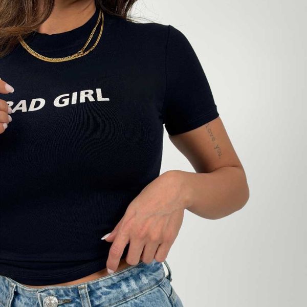 تیشرت کراپ BAD GIRL کد 180593