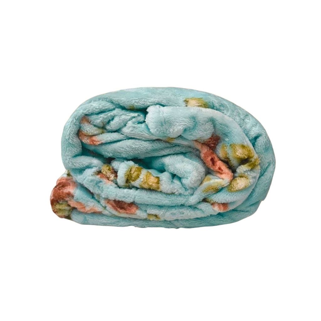 خرید اینترنتی قیمت پتو مسافرتی تیسا شادیلون طرح گلناز فیروزه ای سایز 220*200
