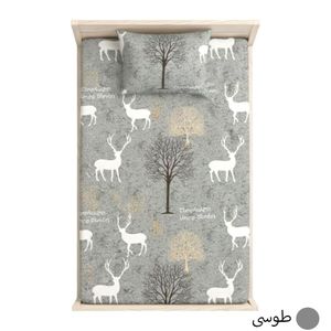 خرید اینترنتی قیمت روتختی نخ پنبه یکنفره آدلانته طرح دنیا سایز 200*90(همراه با کش نگدارنده)