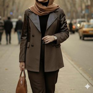 پالتو کتی آستردار تا سایز 52 رنگ موکا