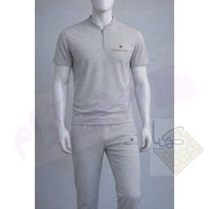 ست تیشرت شلوار مردانه پنبه ملانژ قواره بزرگ | ست راحتی مردانه سبک و خنک