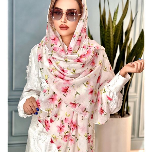 شال نخ پنبه trf وارداتی گل ریز