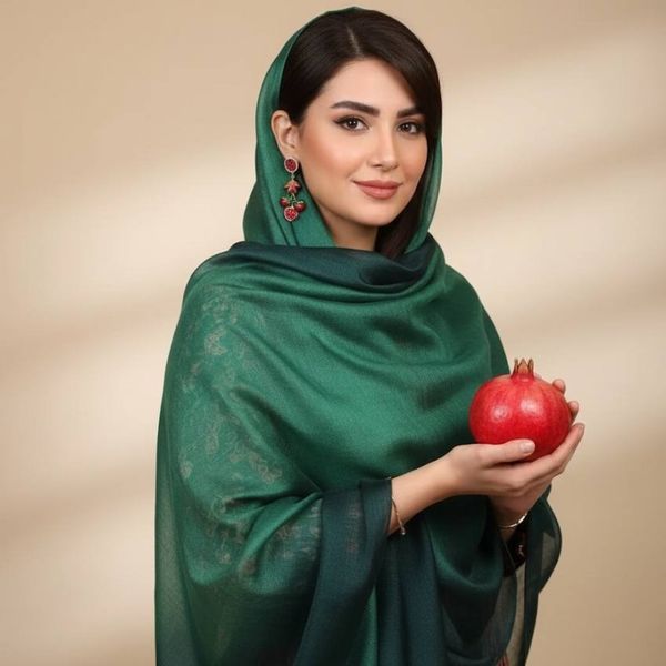 شال ویسکوز طیفی تم سبز