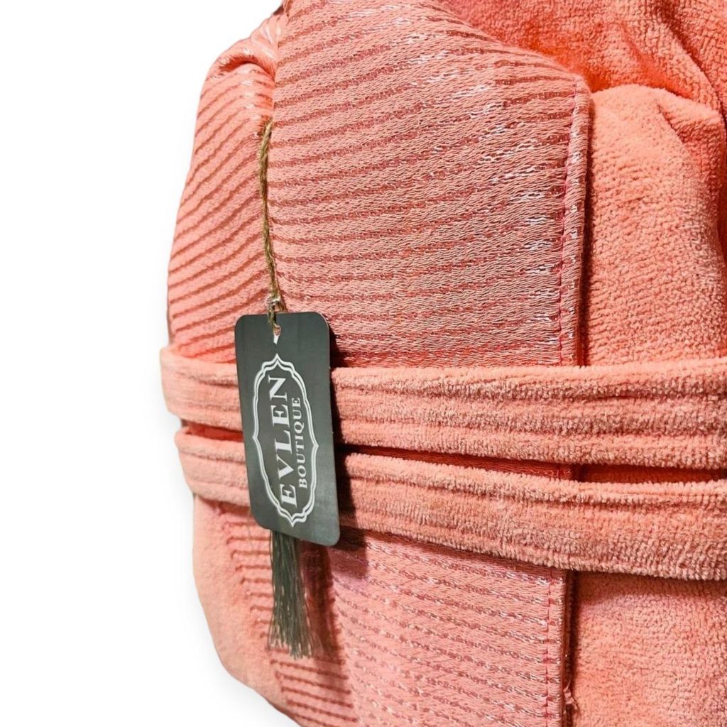 خرید اینترنتی قیمت حوله تنپوش پالتویی اولن (EVLEN) سایز 135 گلبه ای
