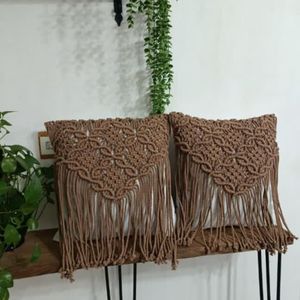 کاورکوسن مکرومه با پارچه مدل دلاناز ارسال_رایگان