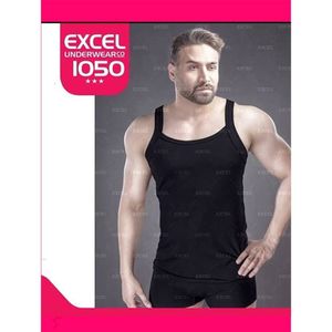 ست زیرپوش و شورت نیم پا مردانه مشکی اکسل مدل 1050