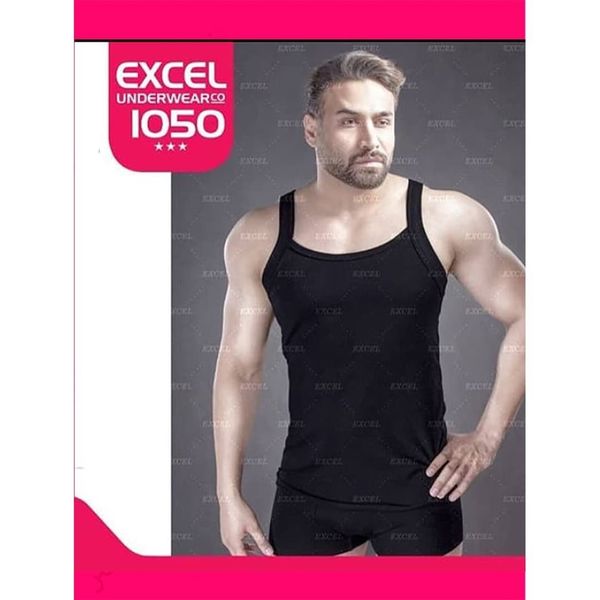 ست زیرپوش و شورت نیم پا مردانه مشکی اکسل مدل 1050