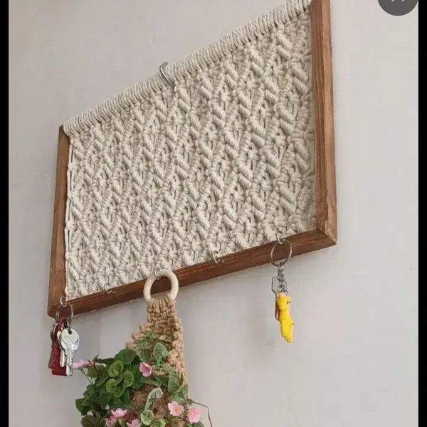 جاکلیدی چوبی مکرومه لاکچری آرت بیوتی