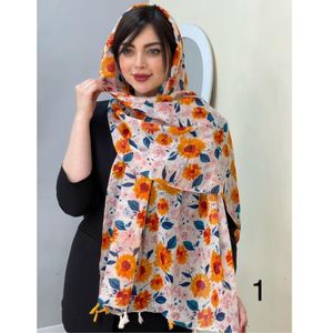 شال نخ پنبه trf وارداتی طرح آفتابگردون