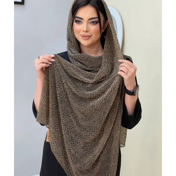 شال حریر شنی لبه دالبری