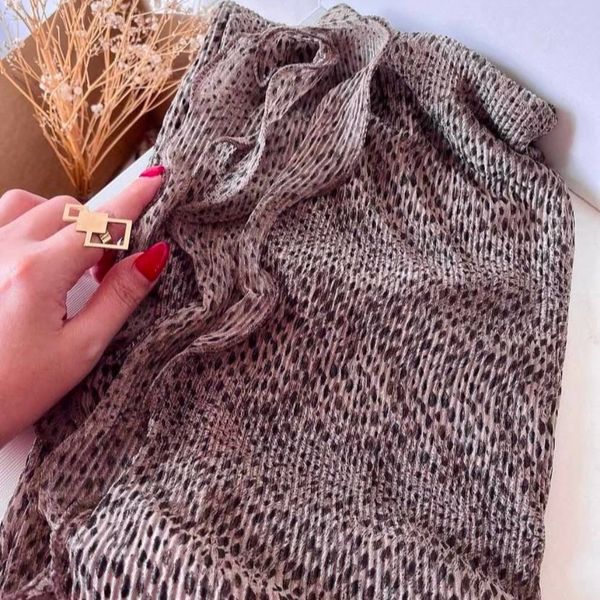شال حریر شنی لبه دالبری