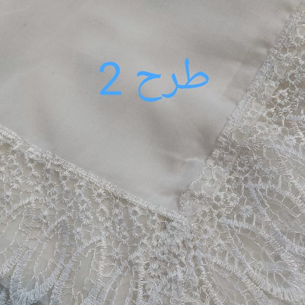 روسری سفید زنانه حاشیه گیپور