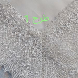 فروش اینترنتی روسری سفید زنانه حاشیه گیپور