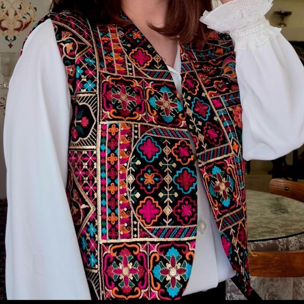 وست/جلیقه لینن سوزندوزی