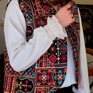 وست/جلیقه لینن سوزندوزی