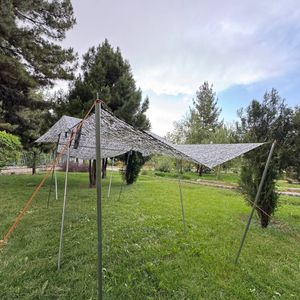 خرید اینترنتی قیمت چادر مسافرتی کمپینگ KMS رنگ قرمز سایز دو در سه سایبان دار