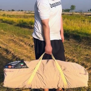 خرید اینترنتی قیمت چادر مسافرتی کمپینگ رنگ کرمی نسکافه ای سایز دو در سه متر مدل بدون سایبان بغل KMS