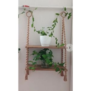 شلف چوبی دو طبقه مکرومه ارسال رایگان طرح نفیس