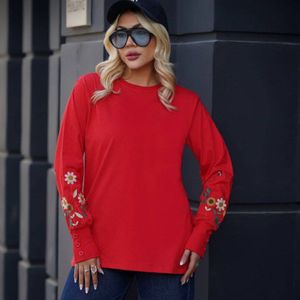 بلیز نخ پنبه آستین گلدوزی