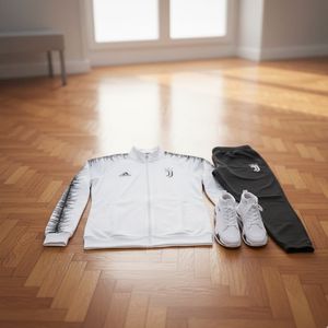 خرید اینترنتی قیمت پکیج ست سوییشرت شلوار یوونتوس مردانه مدل R77  کفش ساقدار مردانه EMTO-سفید