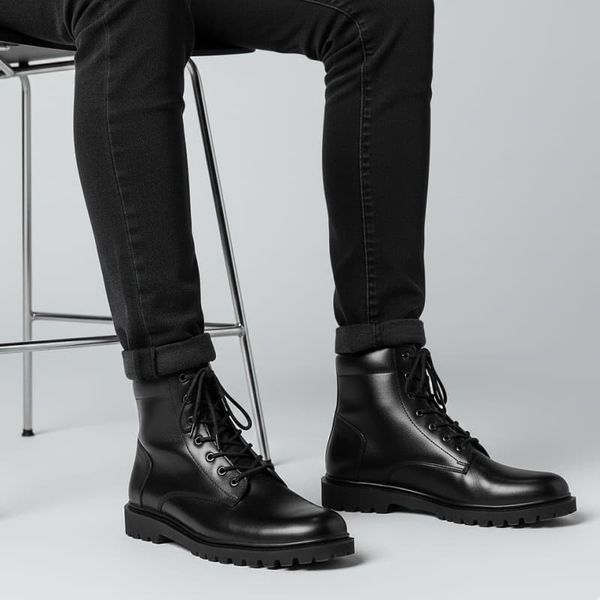 نیم بوت مردانه زیپی مدل Bershka -مشکی