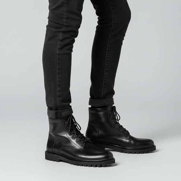 نیم بوت مردانه زیپی مدل Bershka -مشکی