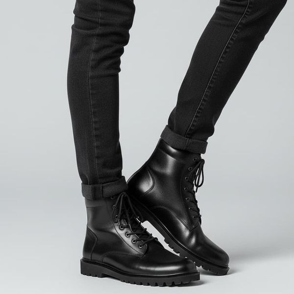 نیم بوت مردانه زیپی مدل Bershka -مشکی