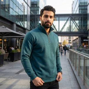 خرید اینترنتی قیمت دورس مردانه نیم زیپ مدل Behbod-سبز
