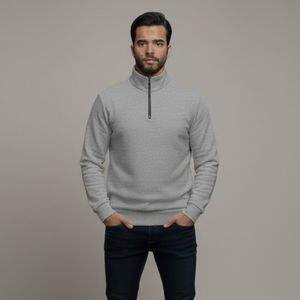 خرید اینترنتی قیمت دورس مردانه نیم زیپ مدل Behbod-طوسی