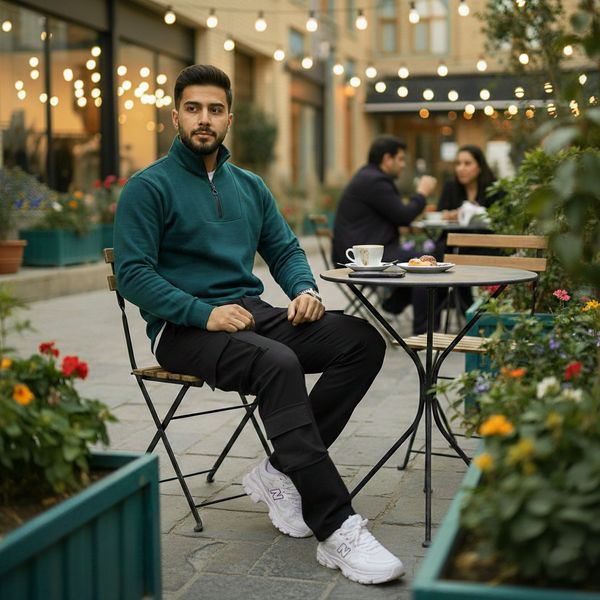 پکیج مردانه دورس نیم زیپ و شلوار بنگال مدل Nakisa