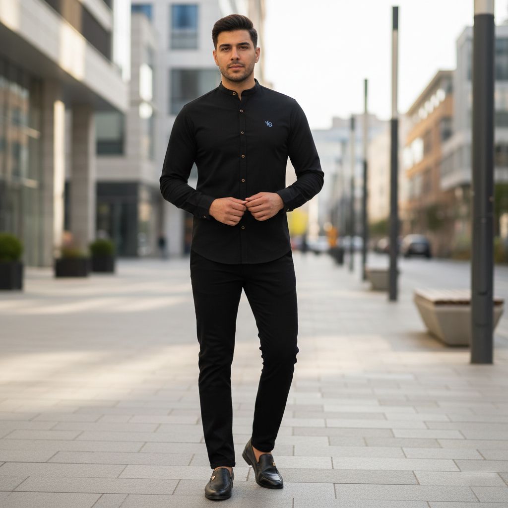 خرید اینترنتی قیمت پکیج ست مردانه پیراهن و شلوار و کالج مدل Vafa