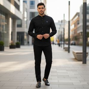 خرید اینترنتی قیمت پکیج ست مردانه پیراهن و شلوار و کالج مدل Vafa