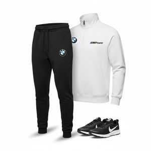خرید اینترنتی قیمت پکیج ست دورس و شلوار BMW مردانه طرح M Power  کفش ورزشی مردانه Nike مدل Tigo (مشکی زیره سفید)