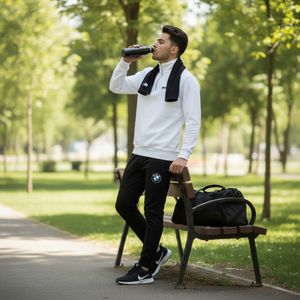 پکیج ست دورس و شلوار BMW مردانه طرح M Power  کفش ورزشی مردانه Nike مدل Tigo (مشکی زیره سفید)