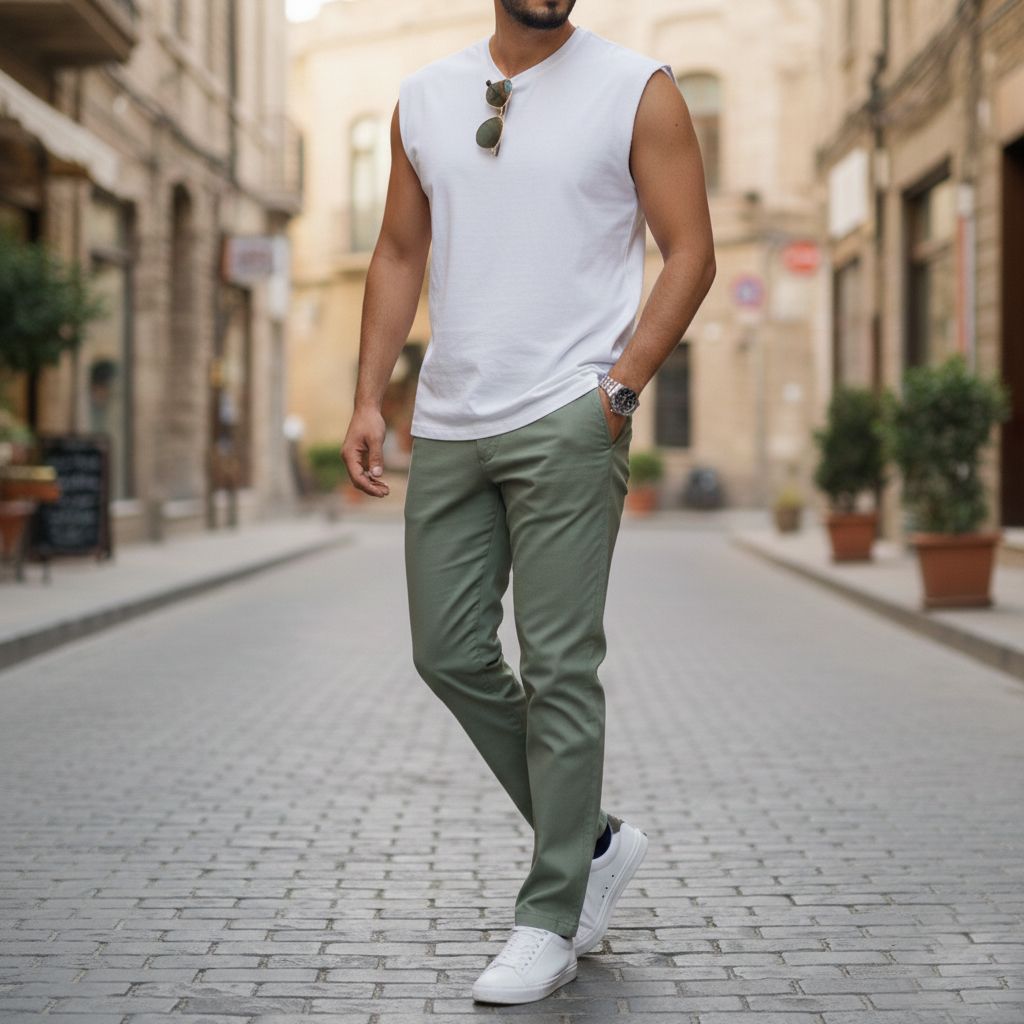 خرید اینترنتی قیمت شلوار مردانه بنگال کش دم پا ساده مدل Behnam-سبز