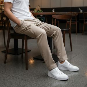 خرید اینترنتی قیمت شلوار مردانه بنگال کش دم پا ساده مدل Behnam-کرم