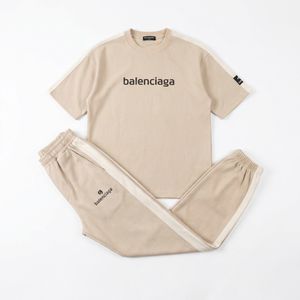 خرید اینترنتی قیمت ست تیشرت و شلوار مردانه بنگال کش Balenciaga-کرم