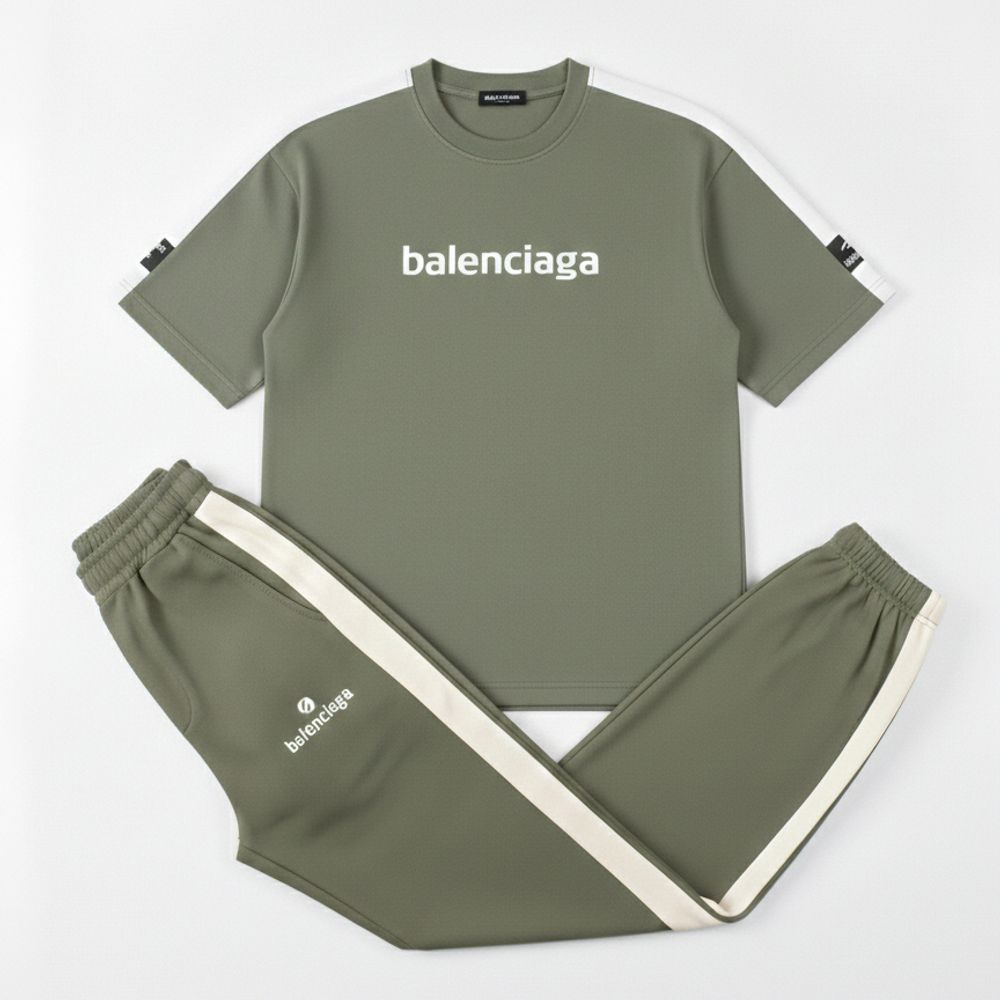 خرید اینترنتی قیمت ست تیشرت و شلوار مردانه بنگال کش Balenciaga-سبز