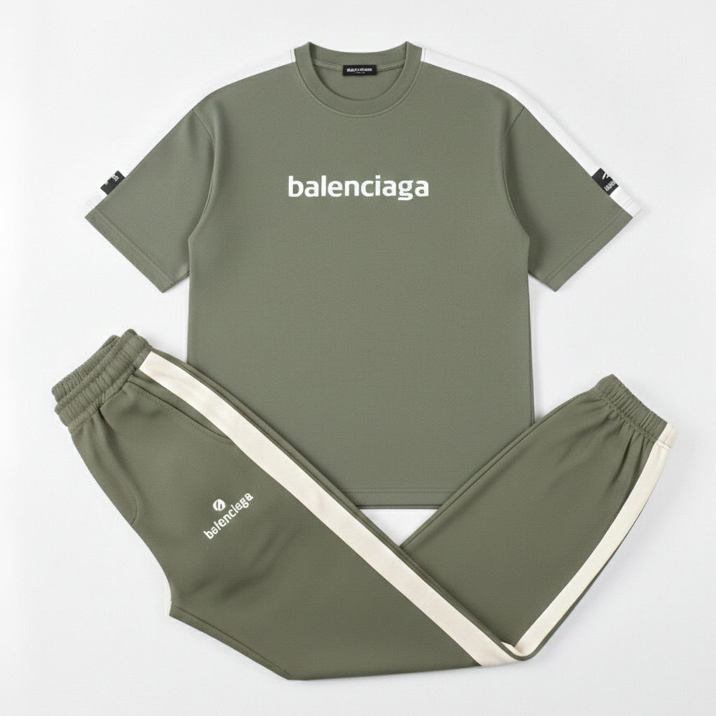 خرید اینترنتی قیمت ست تیشرت و شلوار مردانه بنگال کش Balenciaga-سبز