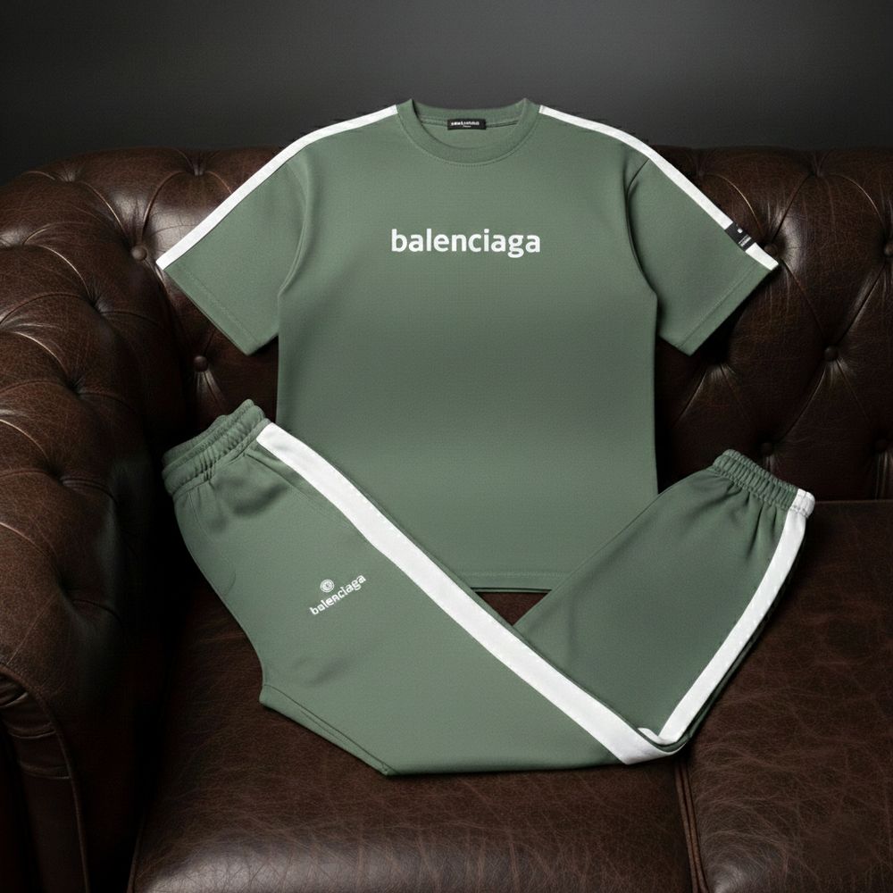 خرید اینترنتی قیمت ست تیشرت و شلوار مردانه بنگال کش Balenciaga-سبز