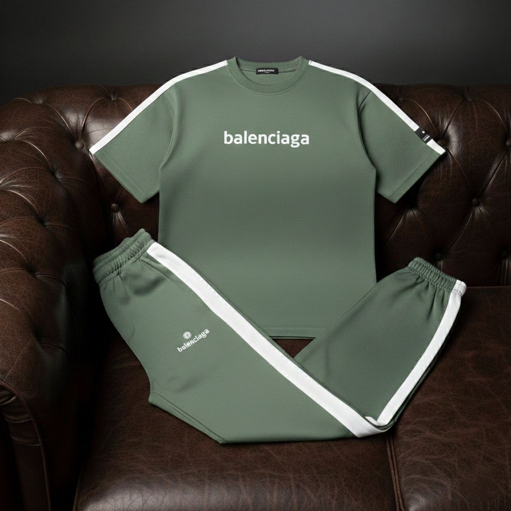 خرید اینترنتی قیمت ست تیشرت و شلوار مردانه بنگال کش Balenciaga-سبز