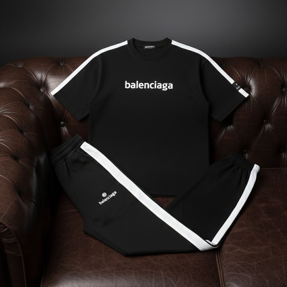 خرید اینترنتی قیمت ست تیشرت و شلوار مردانه بنگال کش Balenciaga-مشکی