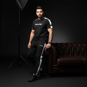 خرید اینترنتی قیمت ست تیشرت و شلوار مردانه بنگال کش Balenciaga-مشکی