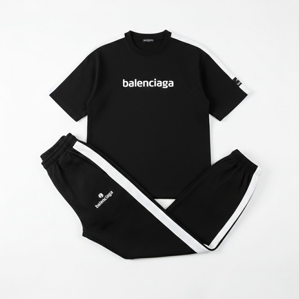خرید اینترنتی قیمت ست تیشرت و شلوار مردانه بنگال کش Balenciaga-مشکی