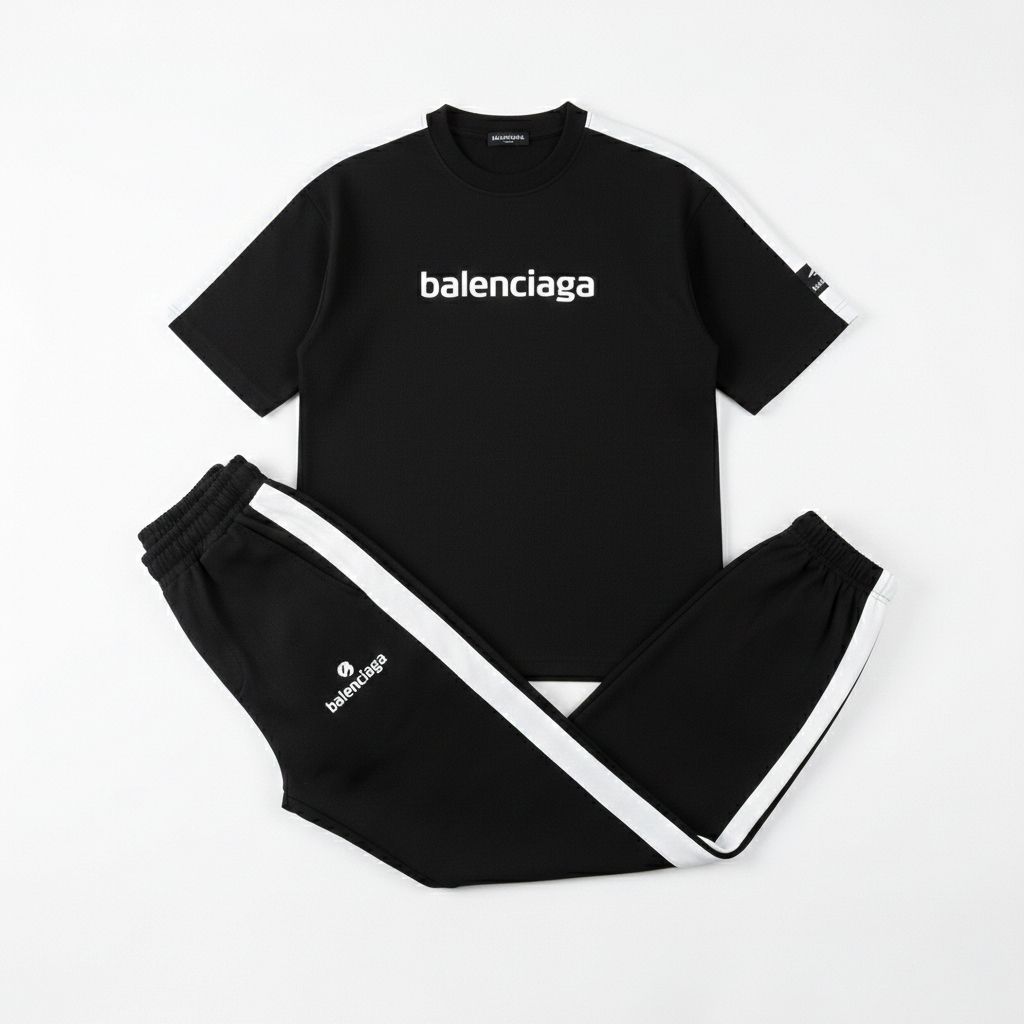 خرید اینترنتی قیمت ست تیشرت و شلوار مردانه بنگال کش Balenciaga-مشکی