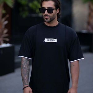 خرید اینترنتی قیمت تیشرت مراکشی کبریتی مشکی بالنسیاگا