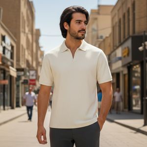 خرید اینترنتی قیمت تیشرت میله ای یقه دار tavar-سفید